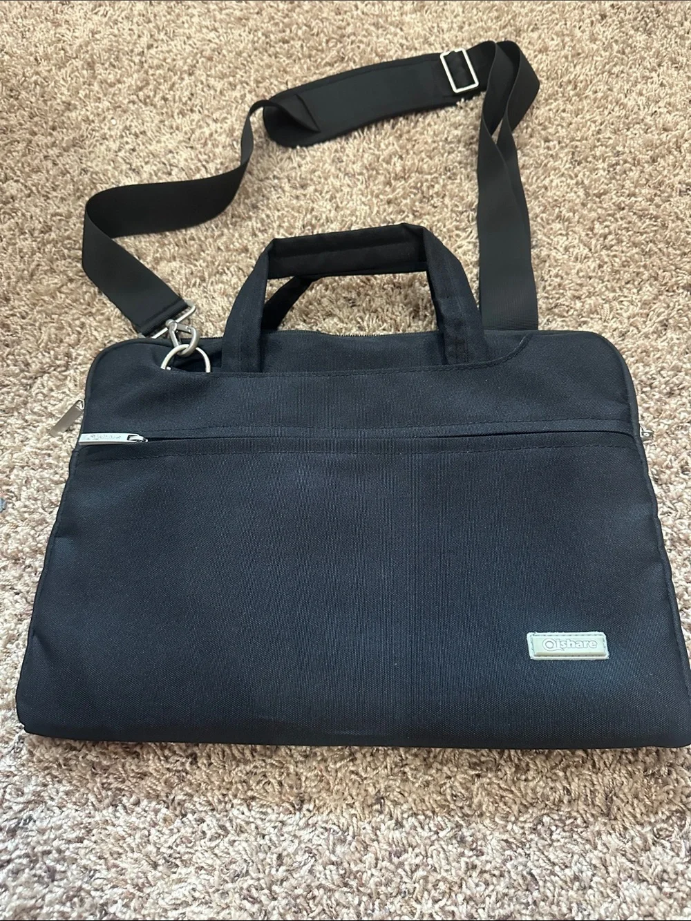 NWOT Black Laptop Messenger Bag with Shoulder Strap